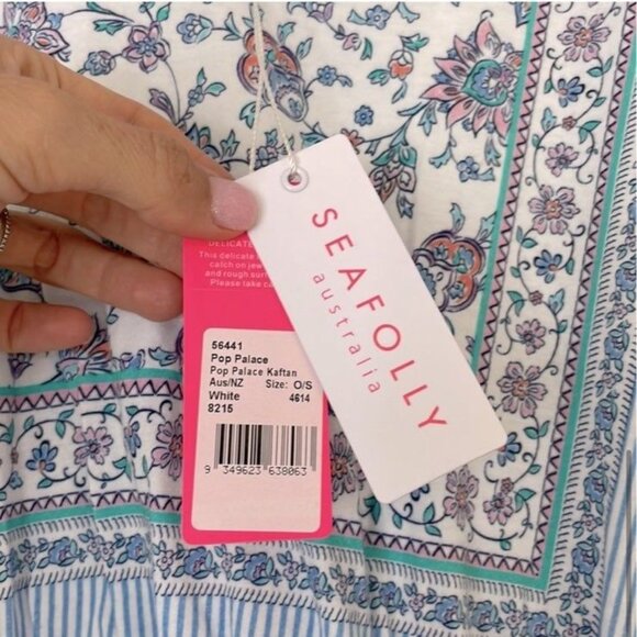 Seafolly Girl's Blue Pop Palace Kaftan Swim Cover-Up Swimwear, Size AUS OS - Picture 5 of 5